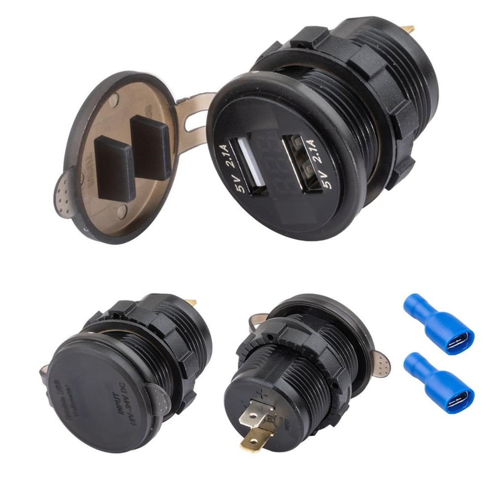Powermaster Powermaster 28Mm Pano Tipi Usb 8-32V Giriş 5V 2.1A / 5V 2,1A Çıkış - Fiş - Jack - Şase