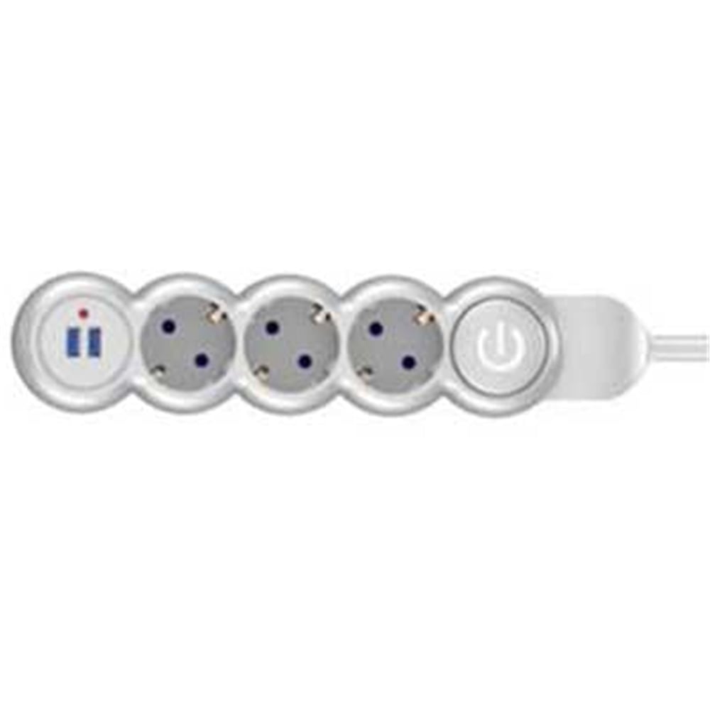 Powermaster Powermaster 3'lü Kablolu Anahtarlı Usb’li 2 Metre Grup Priz PM-4907 - Grup Prizler