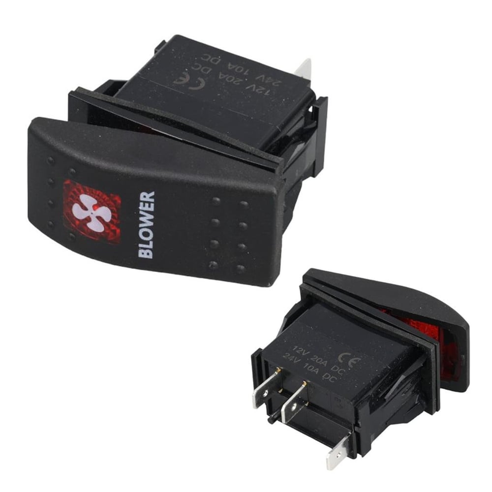 Oem PowerMaster ﻿Havalandırma Sembollü Işıklı 3 Pinli On-Off 12-24V Marin Switch - Fiş - Jack - Şase