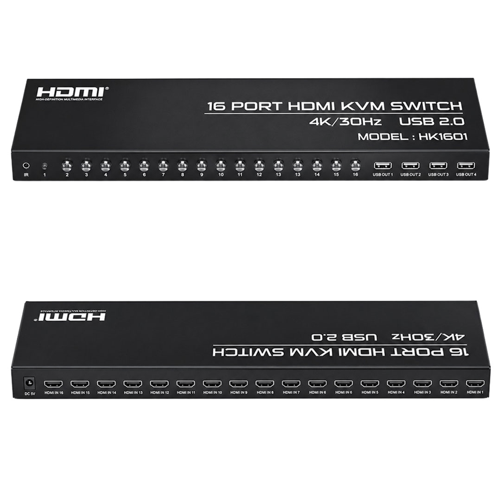 Powermaster Powermaster HK1601 16 Port 4K 30HZ Video HDMI 2.0 Kvm Anahtarlı Kablolu Switch - KVM Switch