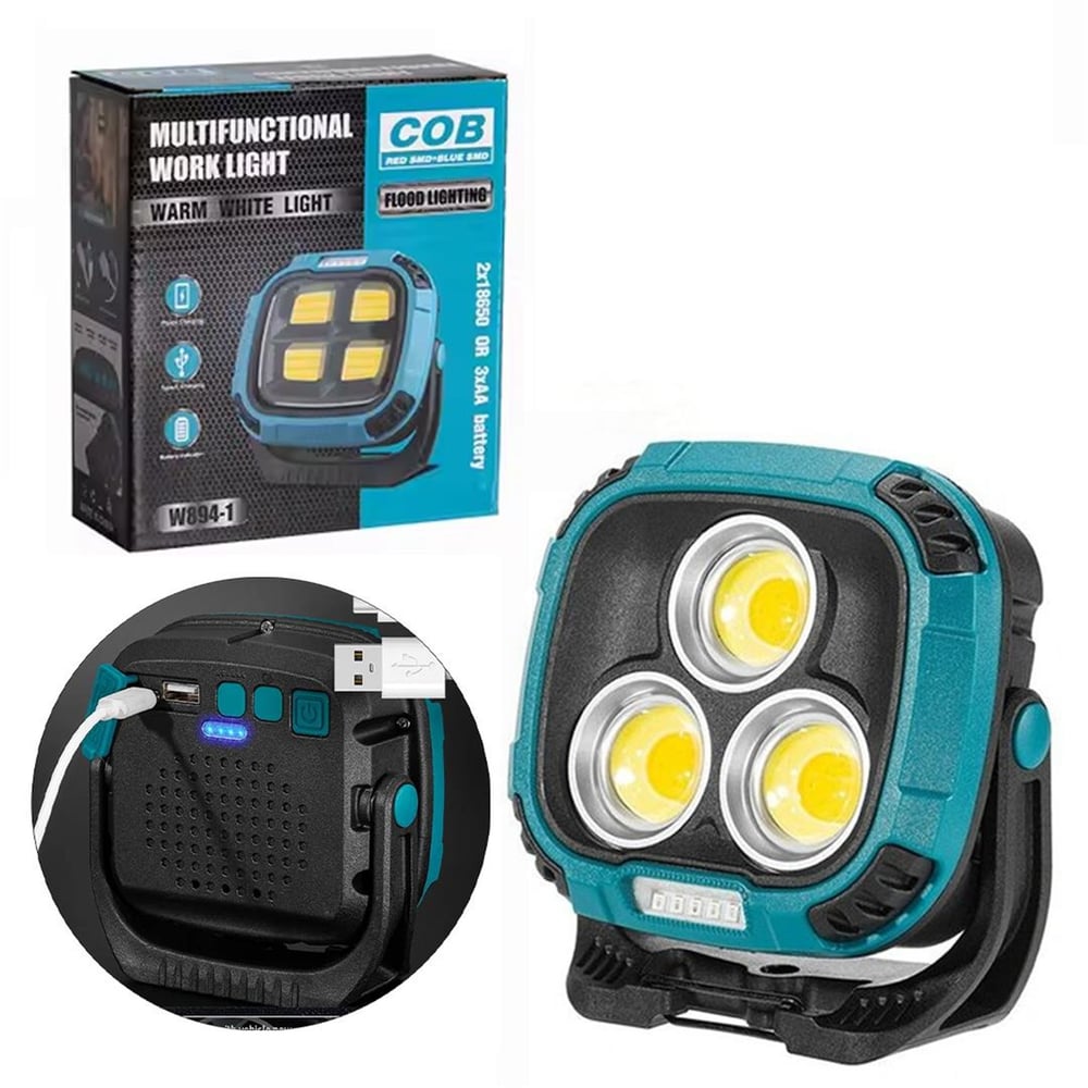 Powermaster PowerMaster MX-W891 4000K - 7000K - Kırmızı 3 COB Ledli 30 Watt Çok Fonksiyonlu Çalışma Lambası (PowerBank) - Ledli Lambalar