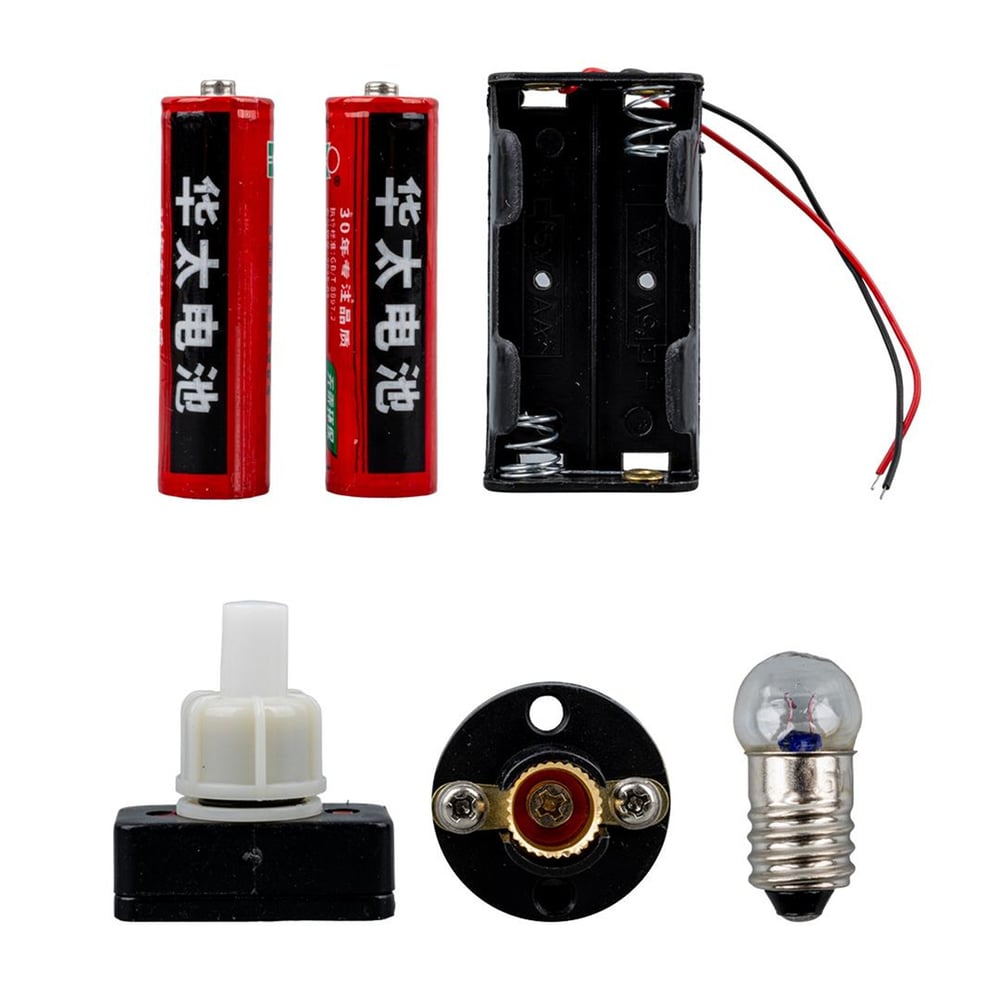 Elektromer Powermaster Okul İçin Deney Seti (Pil Yuvası+Duy+Ampul+Anahtar+Pil) - Muhtelif Elektronik Malzeme