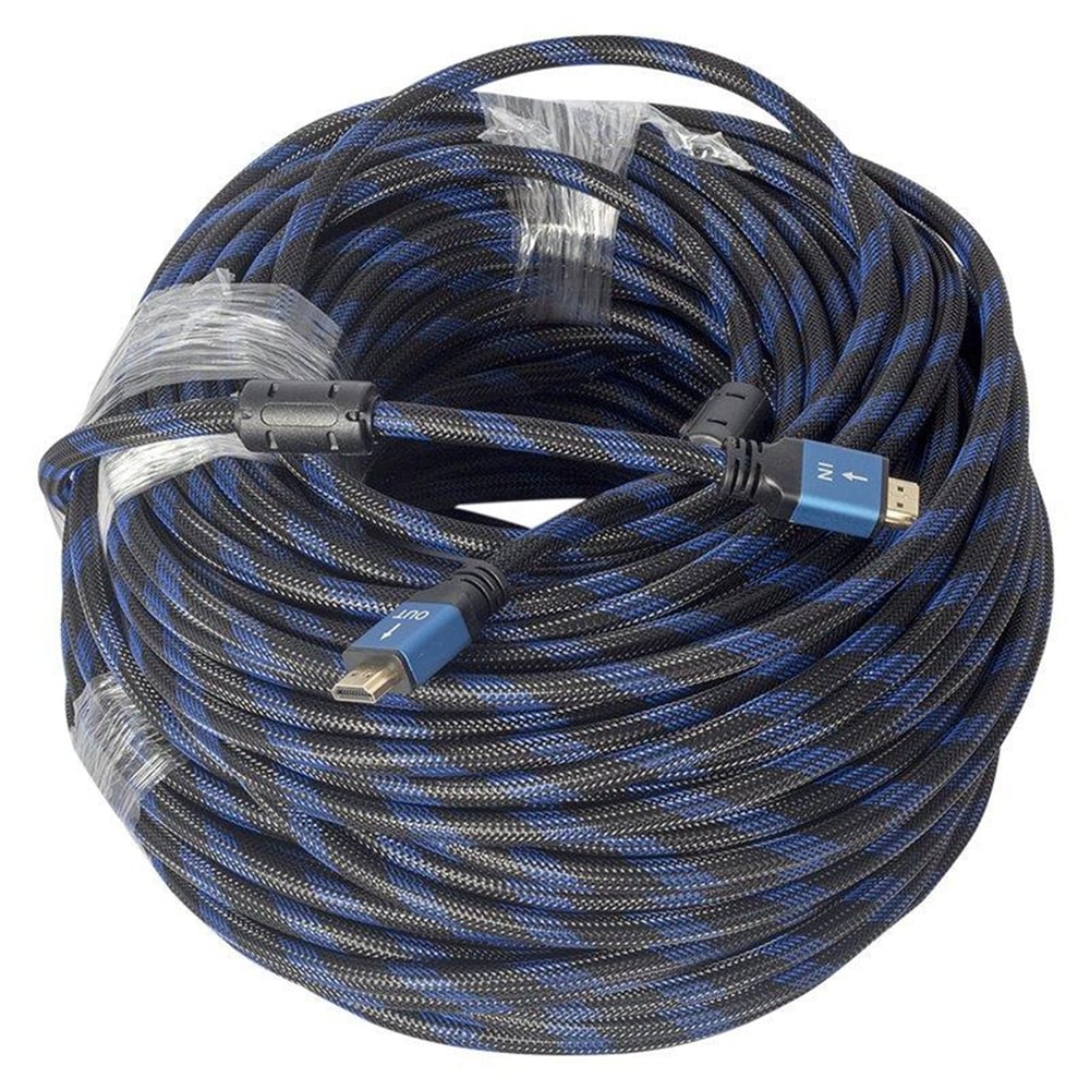 Powermaster Powermaster Örgülü Çipsetli + Çift Filtreli 40 Metre HDMI Kablo - HDMI Kablo