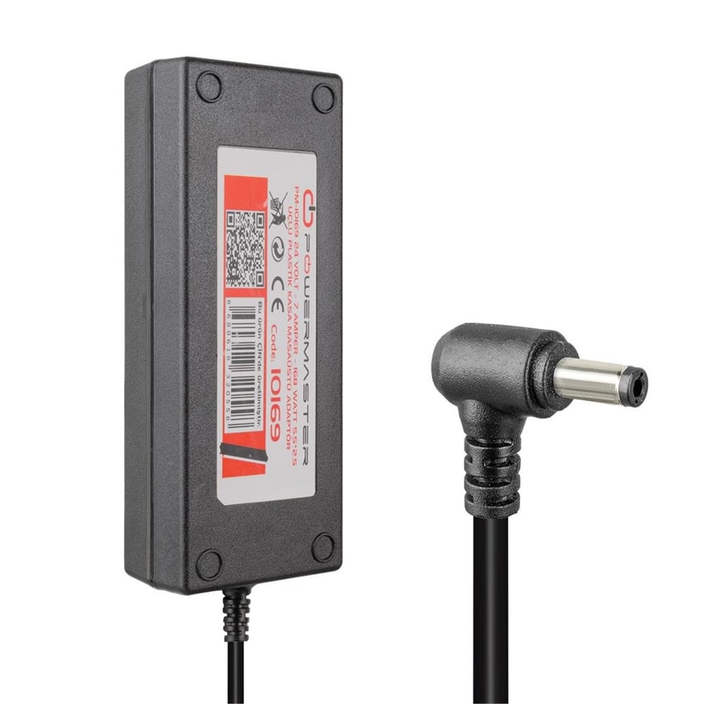 Powermaster Powermaster Pm-10169 24 Volt - 7 Amper - 168 Watt 5.5*2.5 Mm Uçlu Plastik Kasa Masaüstü Adaptör - Adaptörler