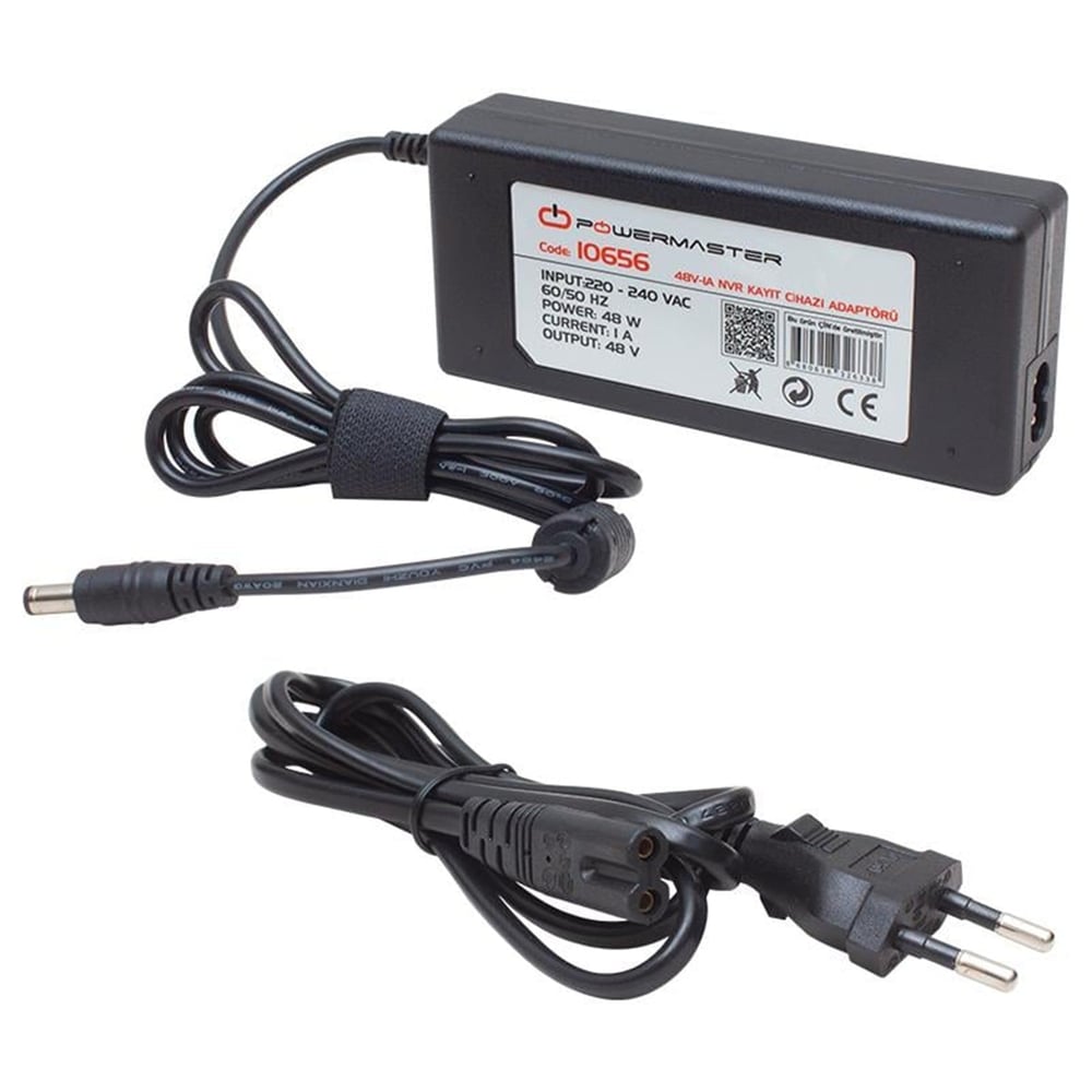 Powermaster Powermaster PM-10656 48 Volt - 1 Amper 5.5*2.5 Mm Uçlu Nvr Kayıt Cihazı Adaptörü - Adaptörler