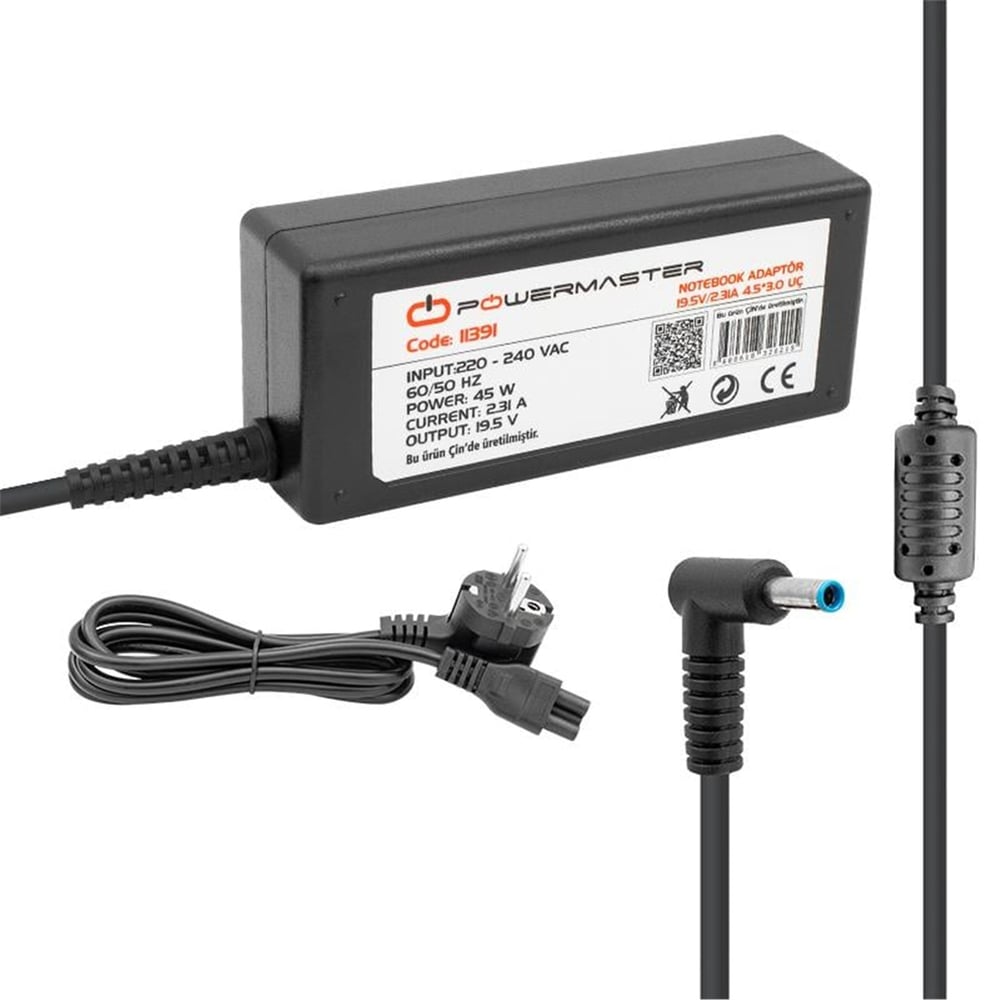 Powermaster Powermaster PM-11391 19.5 Volt - 2.31 Amper 4.5*3.0 Mm Uçlu Adaptör (Hp Notebook) - Adaptörler