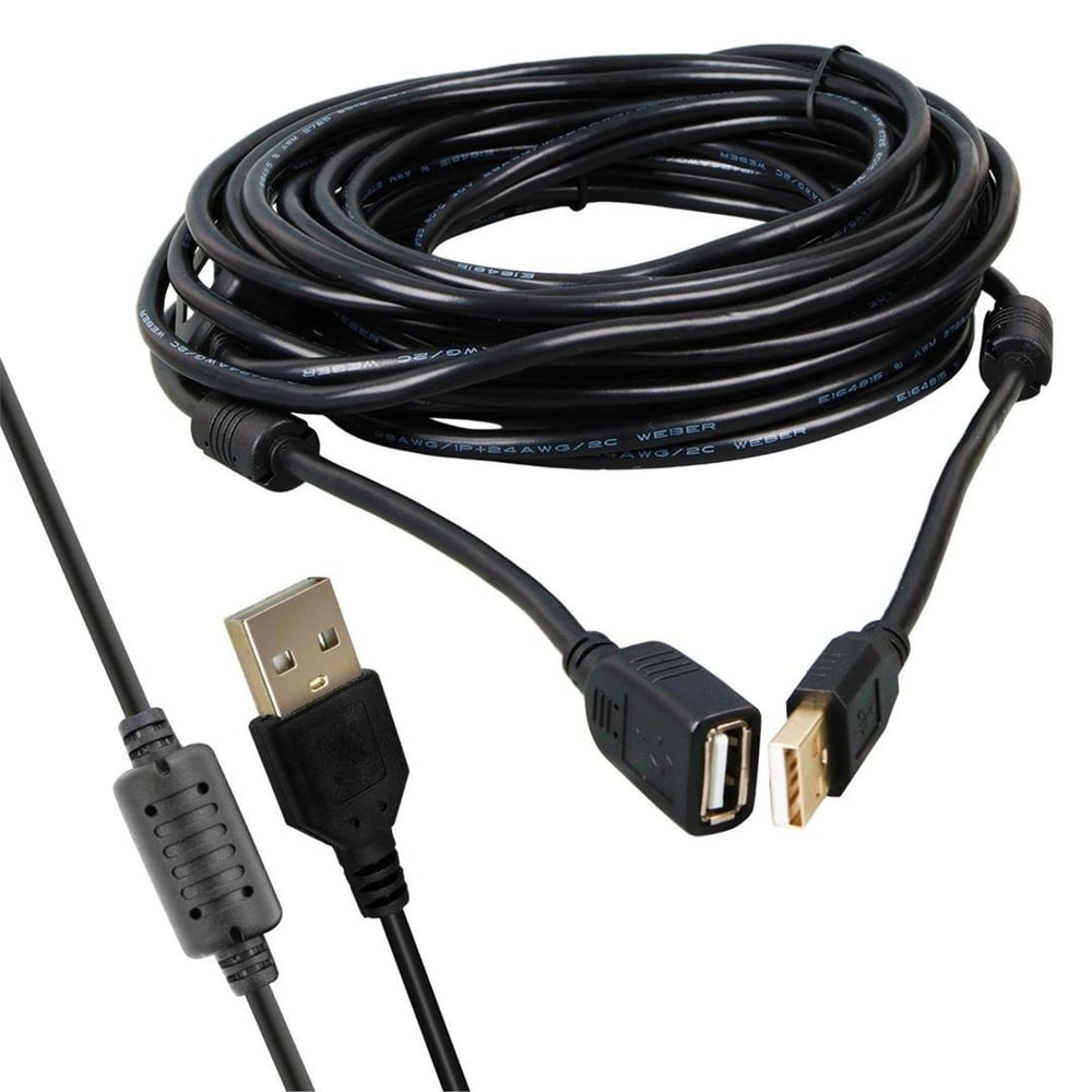 Powermaster Powermaster PM-11955 10 Metre USB-A 2.0 Dişi Erkek Uzatma Kablosu Siyah - USB Uzatma Kablosu