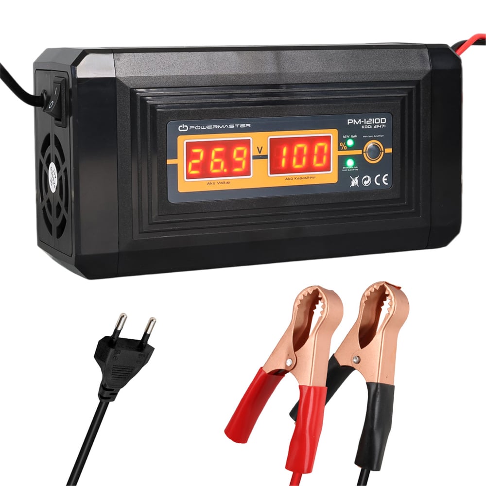 Powermaster Powermaster PM-1210D 12 Volt 10 Amper Akıllı Akü Şarj Cihazı - Akü Şarj Cihazları