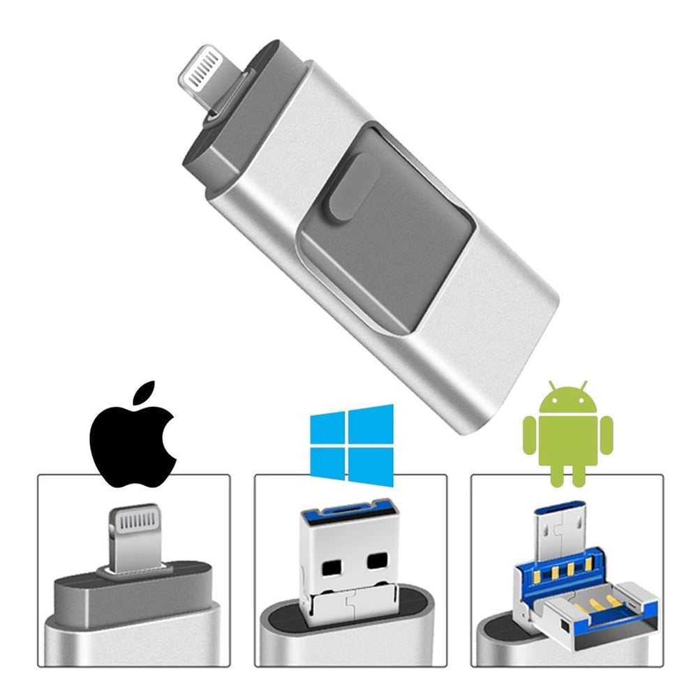 Powermaster PowerMaster PM-16238 8GB OTG Flash Bellek 4IN1 Lightning Type-C USB-A Micro-USB IOS Android PC Uyumlu - Flash Bellek
