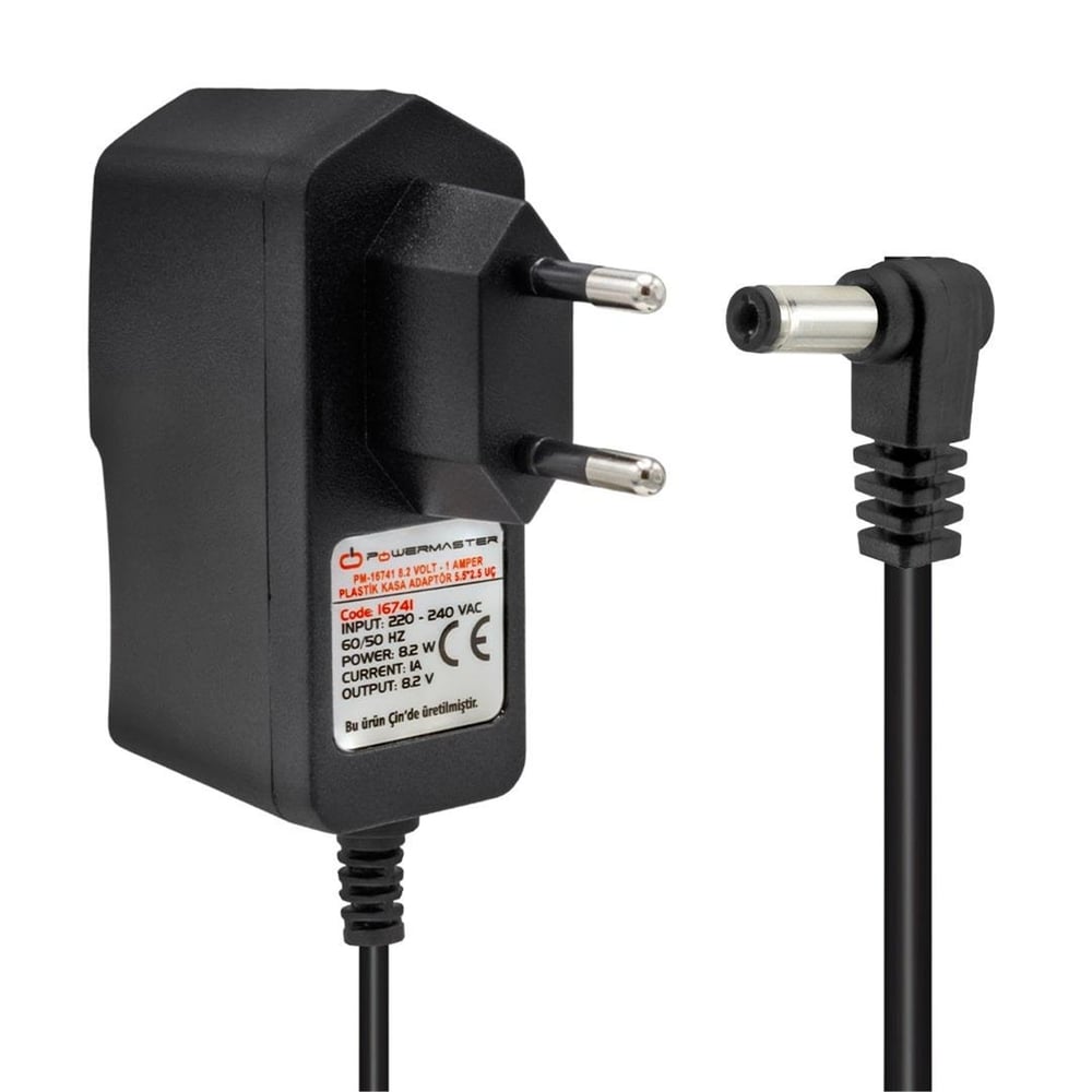 Powermaster Powermaster PM-16741 8.2 Volt - 1 Amper 5.5*2.5 Mm Uçlu Plastik Kasa Adaptör - Adaptörler