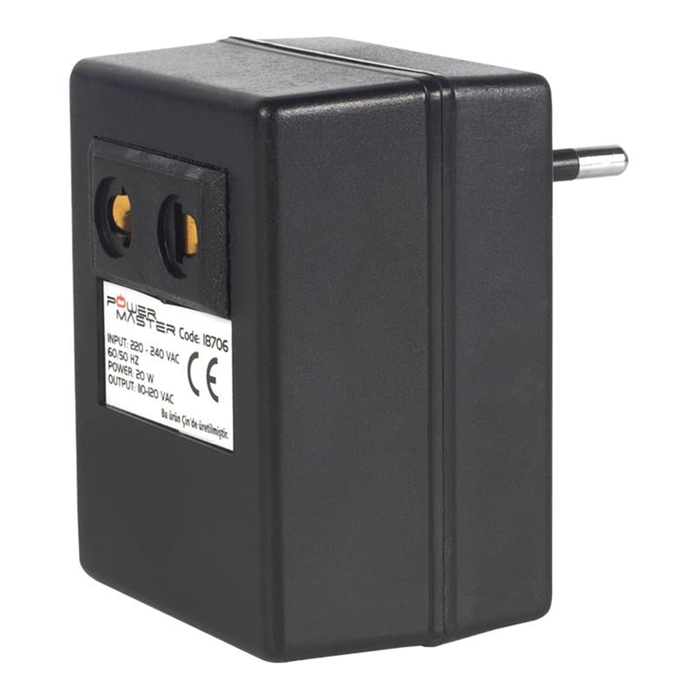 Powermaster Powermaster PM-18706 220-110Volt 20VA AC/AC Dönüştürücü Transformatör - Adaptörler