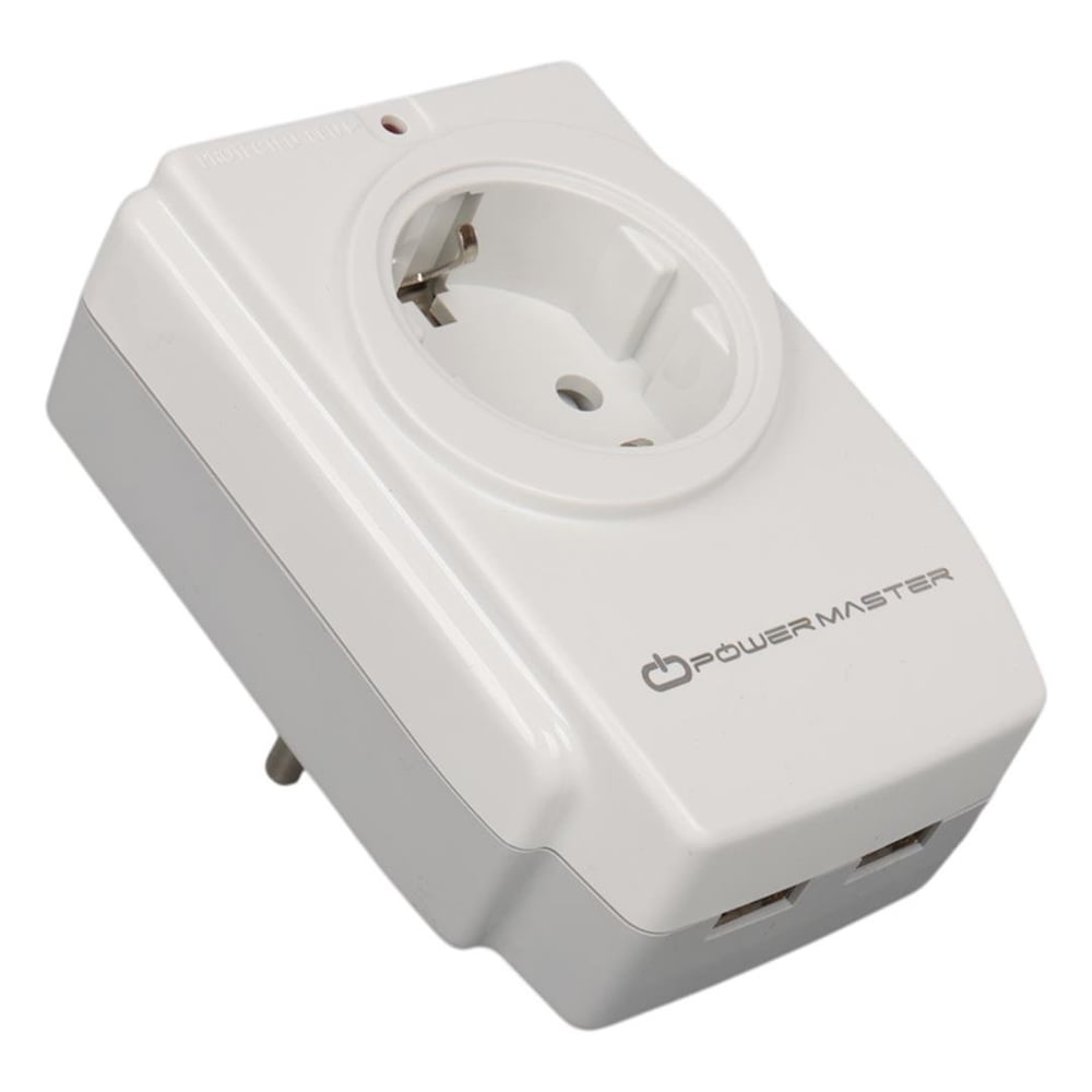 Powermaster PowerMaster PM-18721 16 Amper - 3680 Watt Tekli Çocuk Korumalı 2 USB'LI 1400 Joule Akım Korumalı Priz - Akım Korumalı Prizler