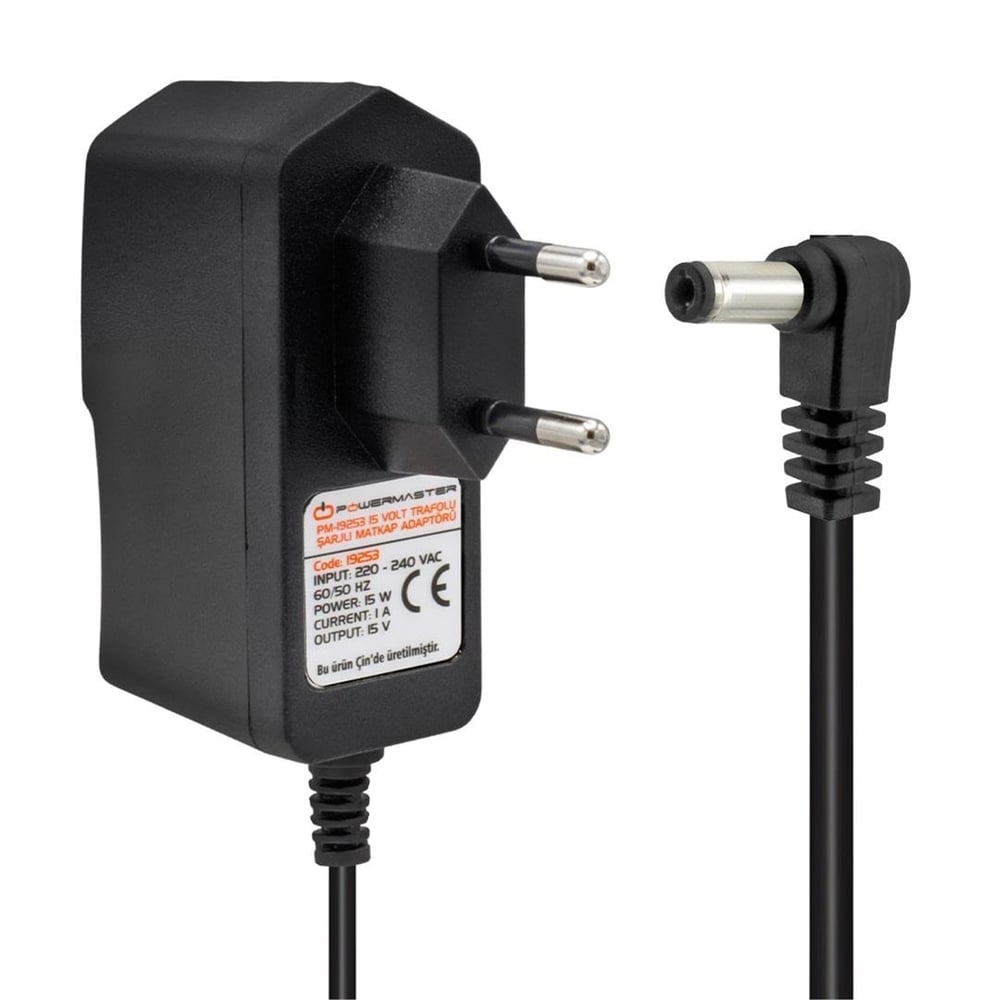 Powermaster Powermaster PM-19253 15 Volt - 1 Amper - 15 Watt Şarjlı Matkap Adaptörü - Matkap Adaptörü