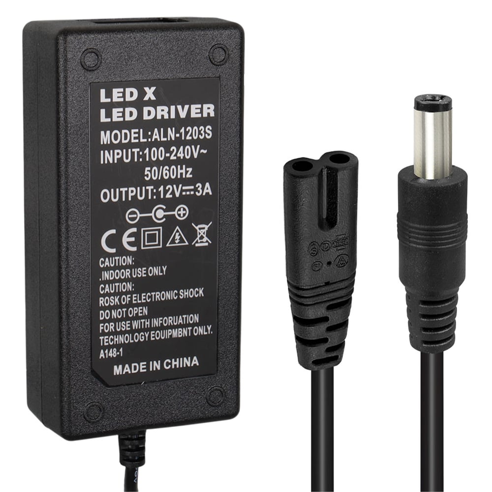 Powermaster Powermaster PM-1980 12 Volt - 3 Amper - 36 Watt 5.5*2.5 Mm Uçlu Plastik Kasa Masaüstü Adaptör - Adaptörler