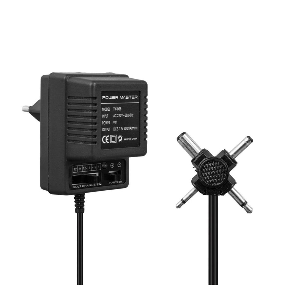 Powermaster Powermaster PM-20043 3 Volt - 12 Volt - 0.5 Amper Ayarlı Adaptör 4 Uçlu - Adaptörler