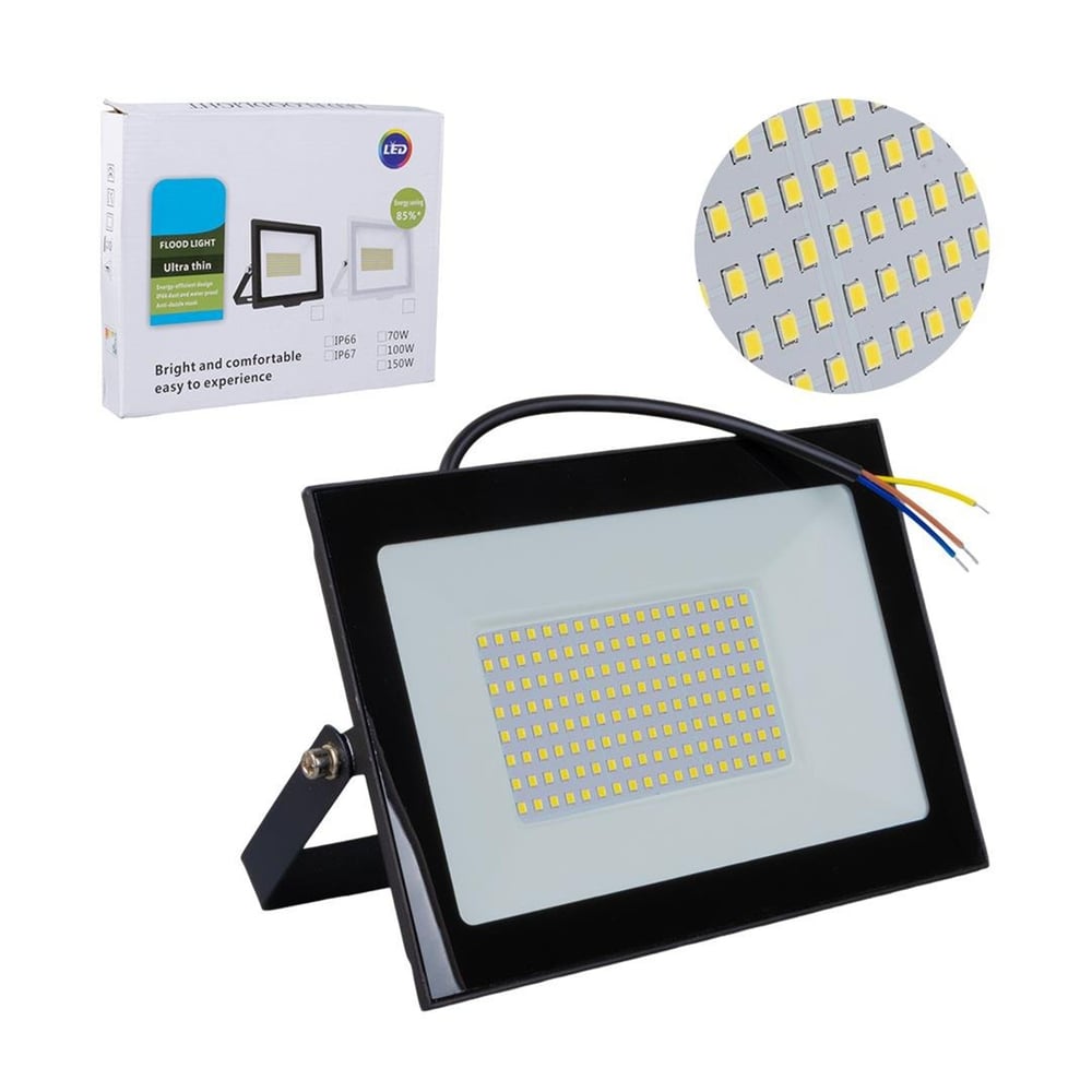 Powermaster Powermaster PM-22572 100 Watt - 220 Volt 6500K IP66 150* Işık Açısı Siyah Slim Kasa Beyaz Led Projektör - Led Projektör