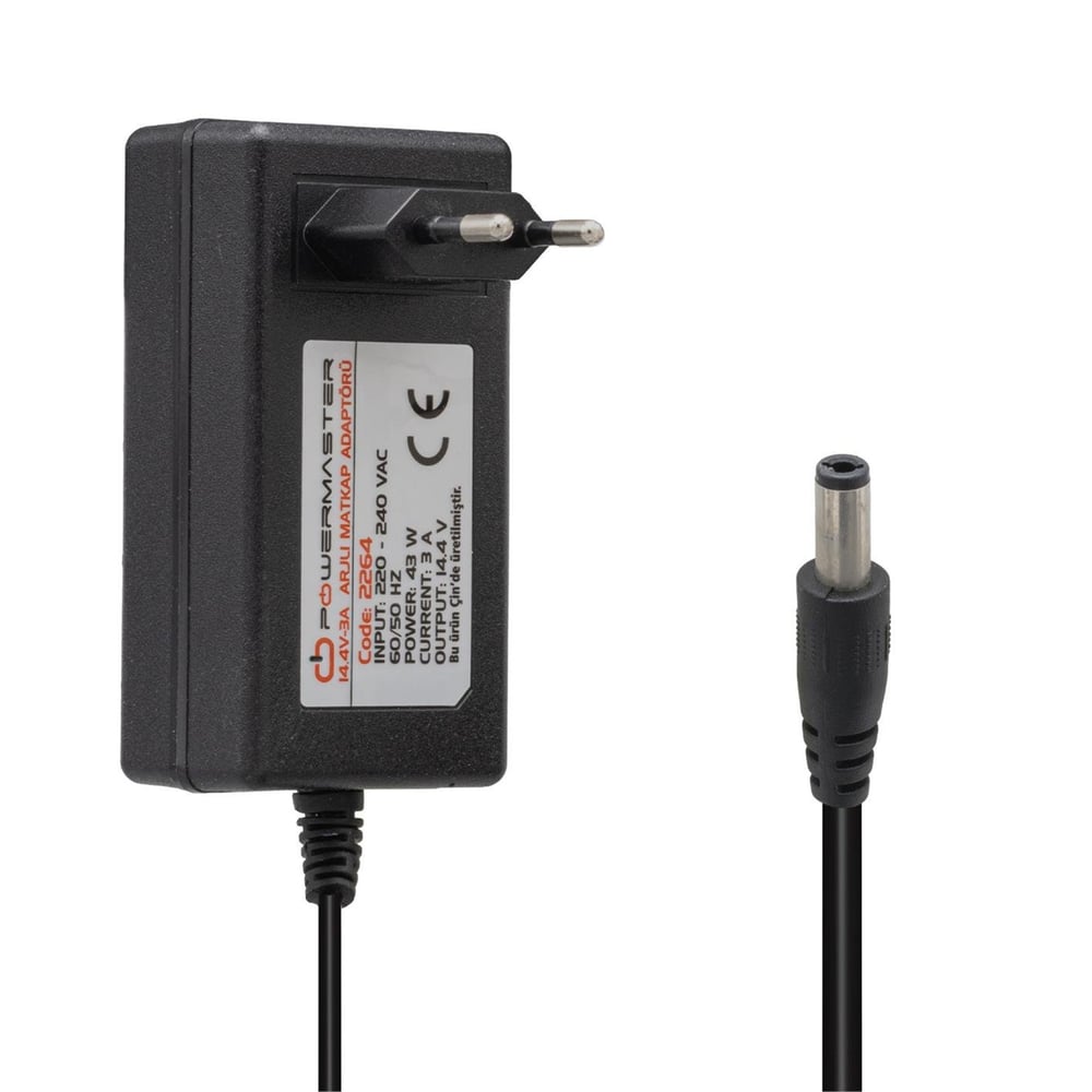 Powermaster Powermaster PM-2264 14.4 Volt - 3 Amper - 43 Watt 5.5*2.5 Mm Uçlu Şarjlı Matkap Adaptörü - Matkap Adaptörü