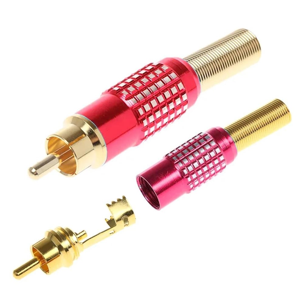 Powermaster PowerMaster PM-23804 Tos Fiş Metal Gold Kırmızı - Fiş - Jack - Şase - Buton - Konnektör