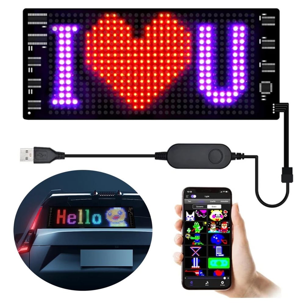 Powermaster Powermaster PM-23820 7x17cm USB’li Kayan Yazı Led Tabela - Kayan Yazı Tabela