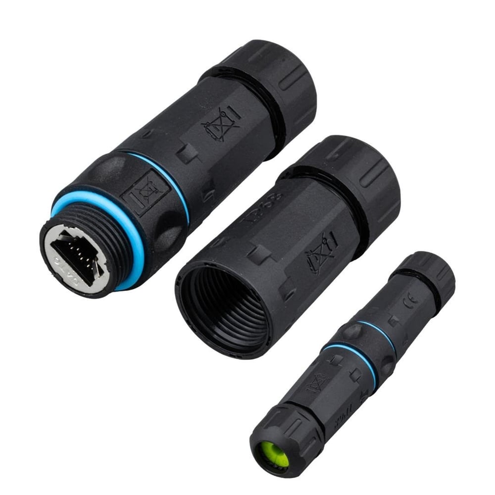 Powermaster PowerMaster PM-24591 Dişi - Dişi IP68 Su Geçirmez RJ45 Konnektör - Fiş - Jack - Şase - Buton - Konnektör