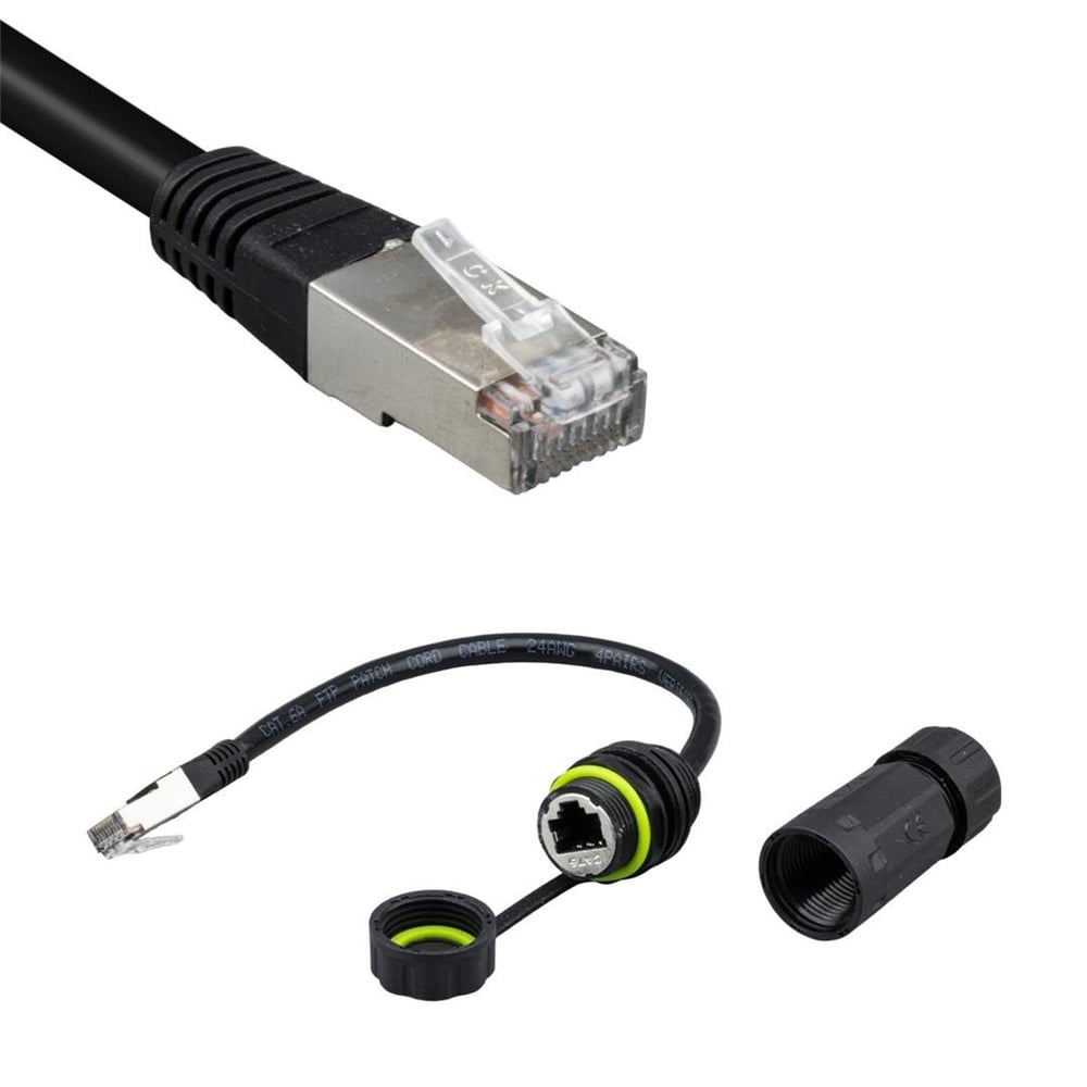 Powermaster PowerMaster PM-24593 Erkek - Dişi IP68 Su Geçirmez RJ45 Konnektör - Fiş - Jack - Şase - Buton - Konnektör