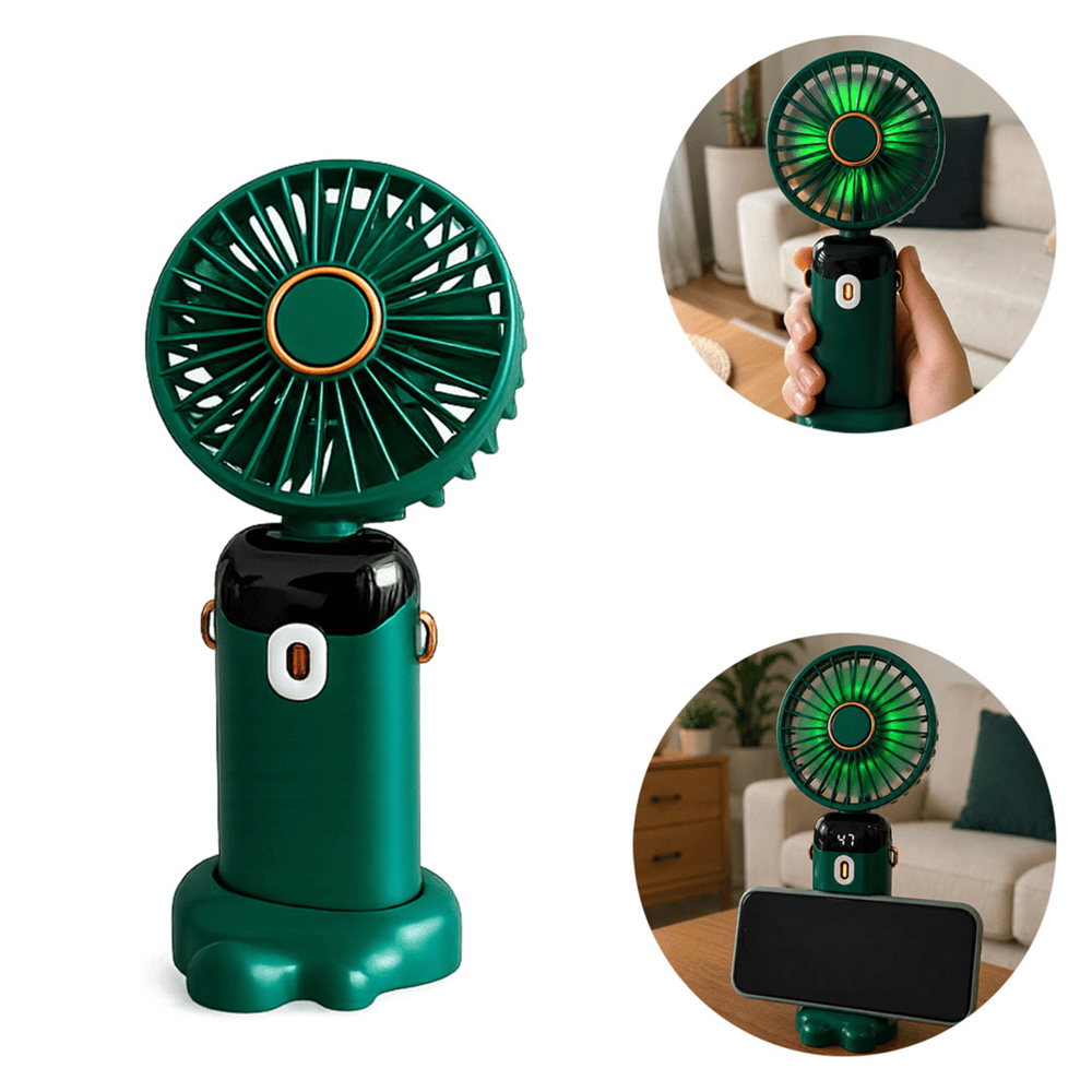 Powermaster Powermaster PM-25103 Yeşil Kokulu Oynar Başlıklı Taşınabilir Fan Vantilatör - DC-PC Fan-Vantilatör