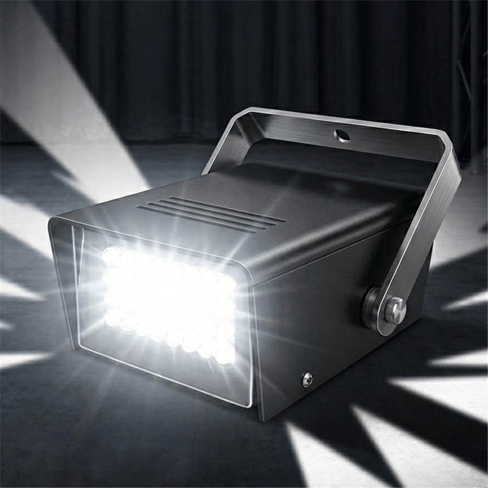 Powermaster Powermaster PM-25925 Sese Duyarlı 32 Ledli Ayarlanabilir Yanıp Sönen Strobe Beyaz Sahne Işığı - Sahne Işık Sistemleri