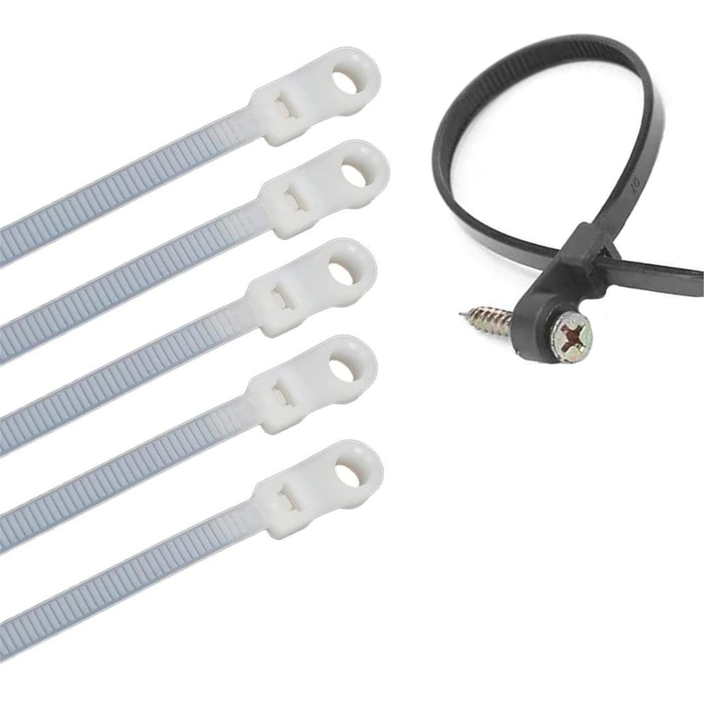 Powermaster PowerMaster PM-26330 Vida Delikli Kablo Bağı Plastik Kelepçe 100lü Paket Beyaz 3.6x150mm - Kablo Ekipmanları