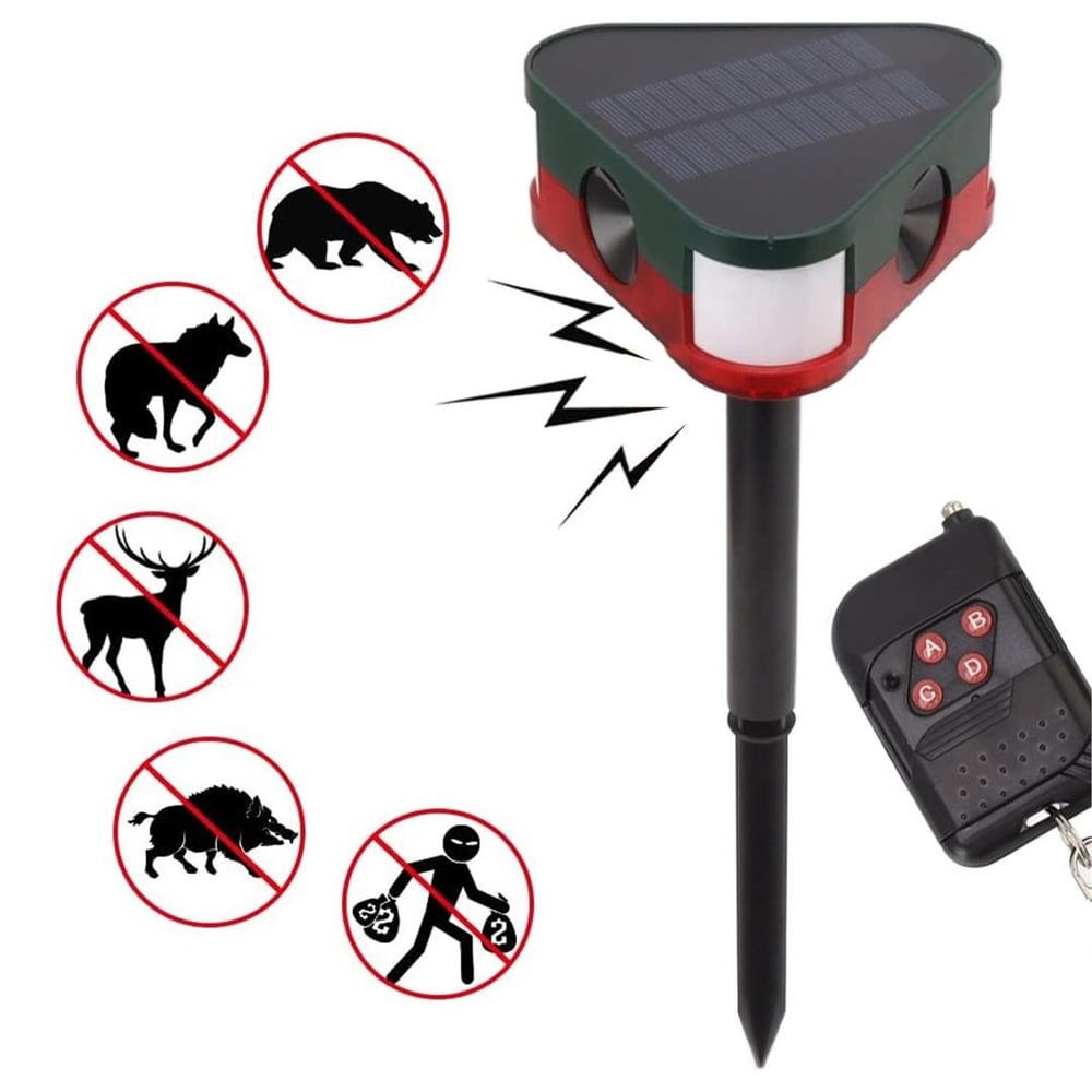 Powermaster PowerMaster PM-26949 Ultrasonic Sesli Siren Hayvan Kovucu Alarm Cihazı Solar Panelli - Hayvan & Haşere Kovucular