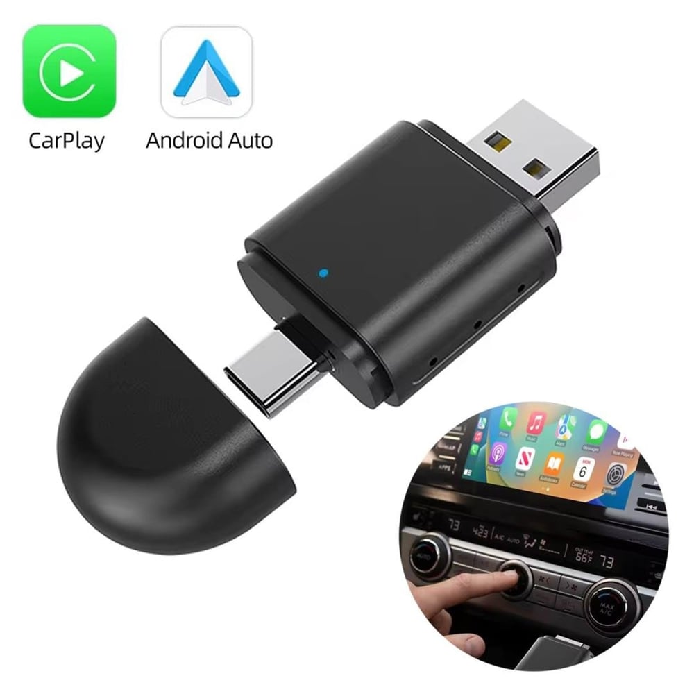 Powermaster PowerMaster PM-27447 Kablosuz Carplay - Android Auto Çevirici Dönüştürücü Adaptör İki Girişli USB - TYPE-C - Double Teyp