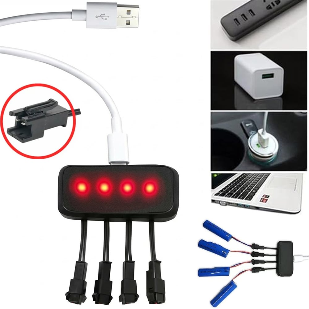 Powermaster Powermaster PM-29140 4in1 SM-2P Soket 3.7V Lityum Pil Usb Splitter Şarj Aleti - Pil Şarj Cihazları
