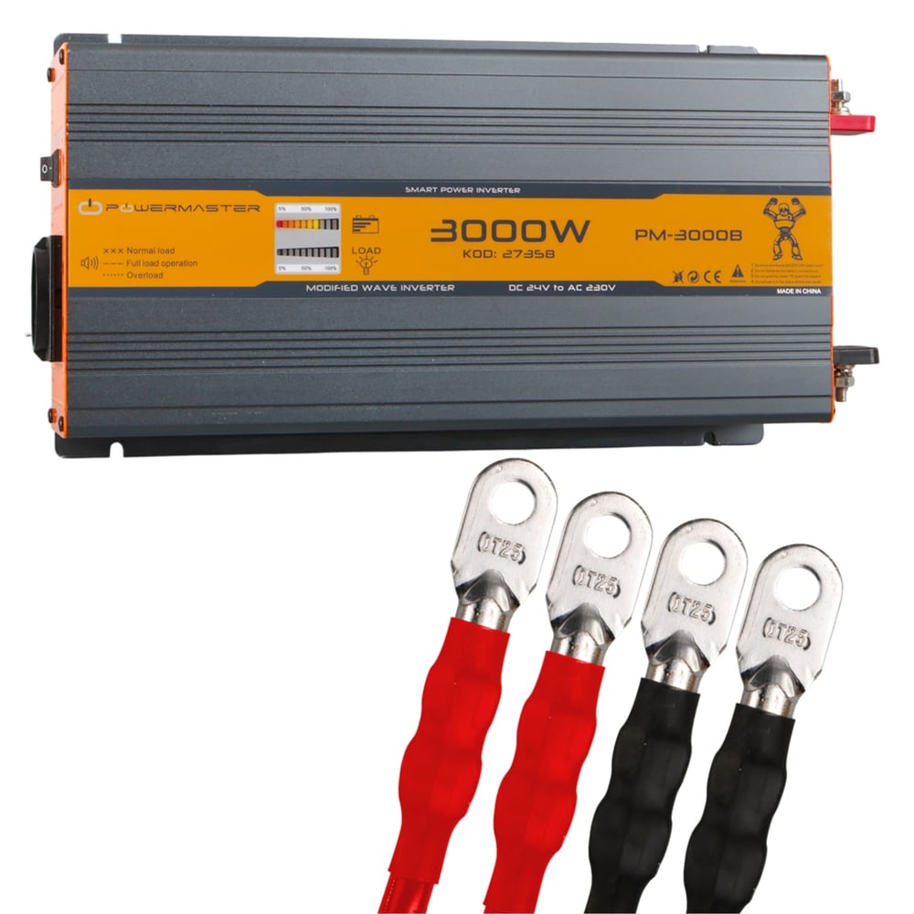 Powermaster Powermaster PM-3000B 24 Volt 3000 Watt Power Inverter - İnvertörler-Konvertörler