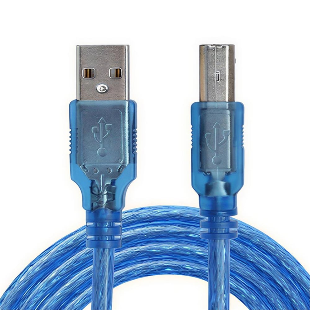 Powermaster PowerMaster PM-3267 3 Metre Şeffaf Mavi USB 2.0 Yazıcı Kablosu - Yazıcı Kabloları