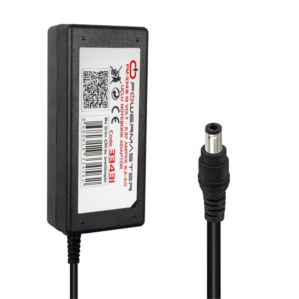 Powermaster Powermaster PM-33431 19 Volt - 2.37 Amper 6.3*3.0 Mm Uçlu Adaptör (Toshiba Notebook) - Adaptörler
