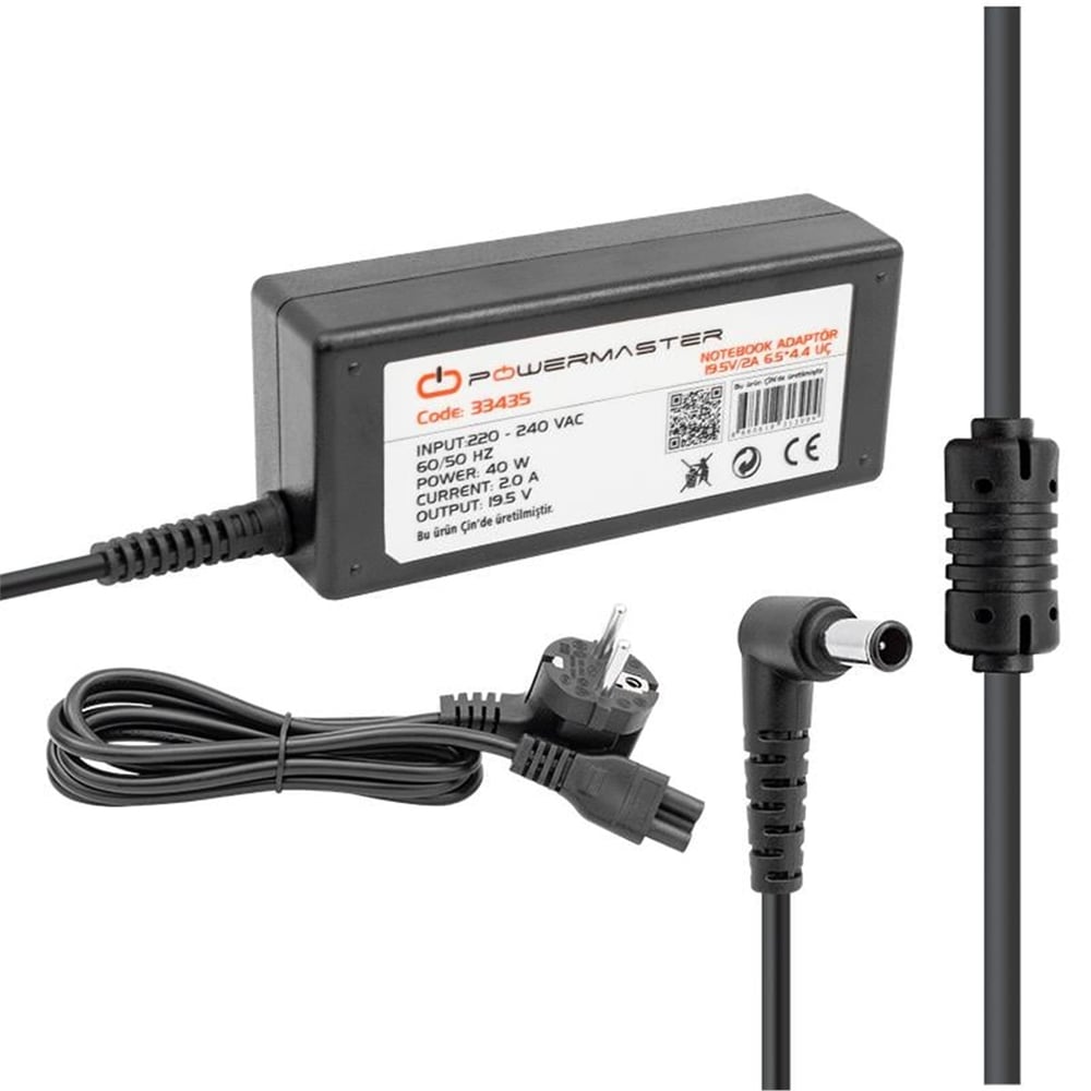 Powermaster Powermaster PM-33435 19.5 Volt - 2 Amper 6.5*4.4 Mm Uçlu Adaptör (Sony Notebook) - Laptop Adaptörleri