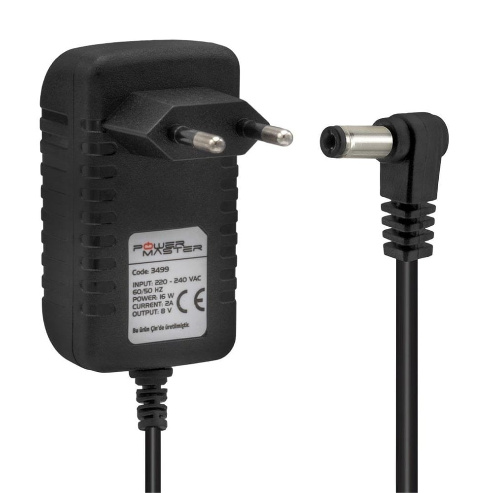 Powermaster Powermaster PM-3499 8 Volt - 2 Amper 5.5*2.5 Mm Uçlu Pos Makinesi Adaptörü - Yazar Kasa - Pos Adaptörü