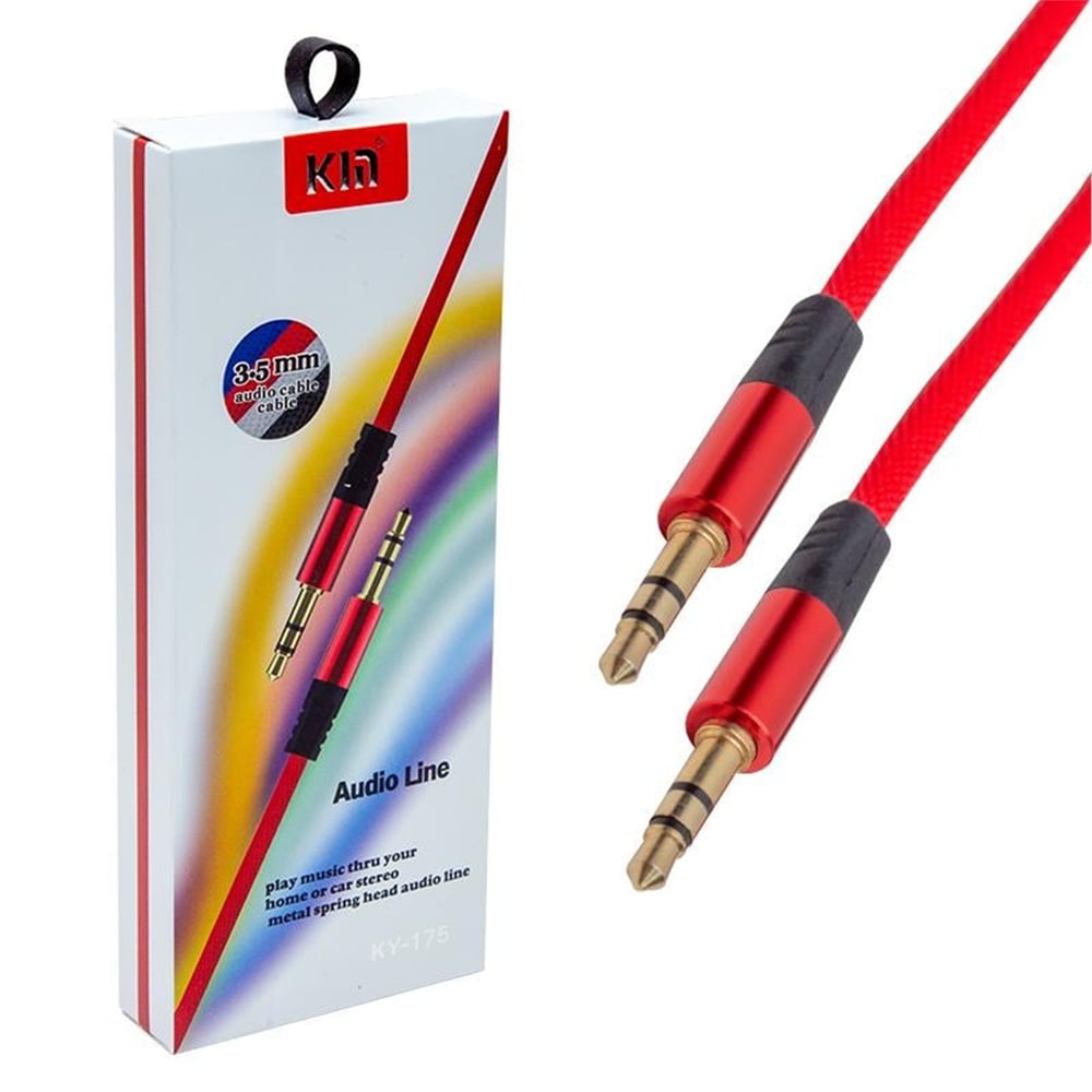 Powermaster Powermaster Pm-3777 3.5 Mm Erkek/Erkek Kırmızı Stereo Aux Kablo - AUX Kablolar