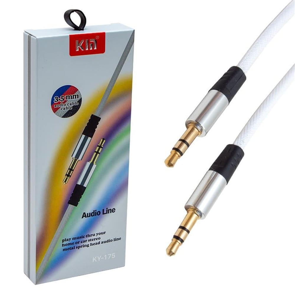Powermaster Powermaster PM-3779 Beyaz 3.5 Mm Erkek/Erkek 115 Cm Stereo Aux Kablo - AUX Kablolar
