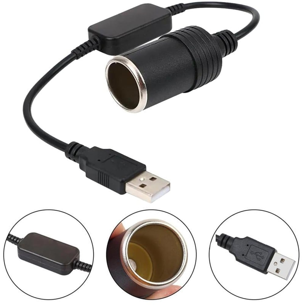 Powermaster Powermaster PM-5726 USB 2.0 Siyah 5 Volt 2 Amper To 12 Volt 800mAh Araç Çakmaklığına Çevirici - Fiş - Jack - Şase