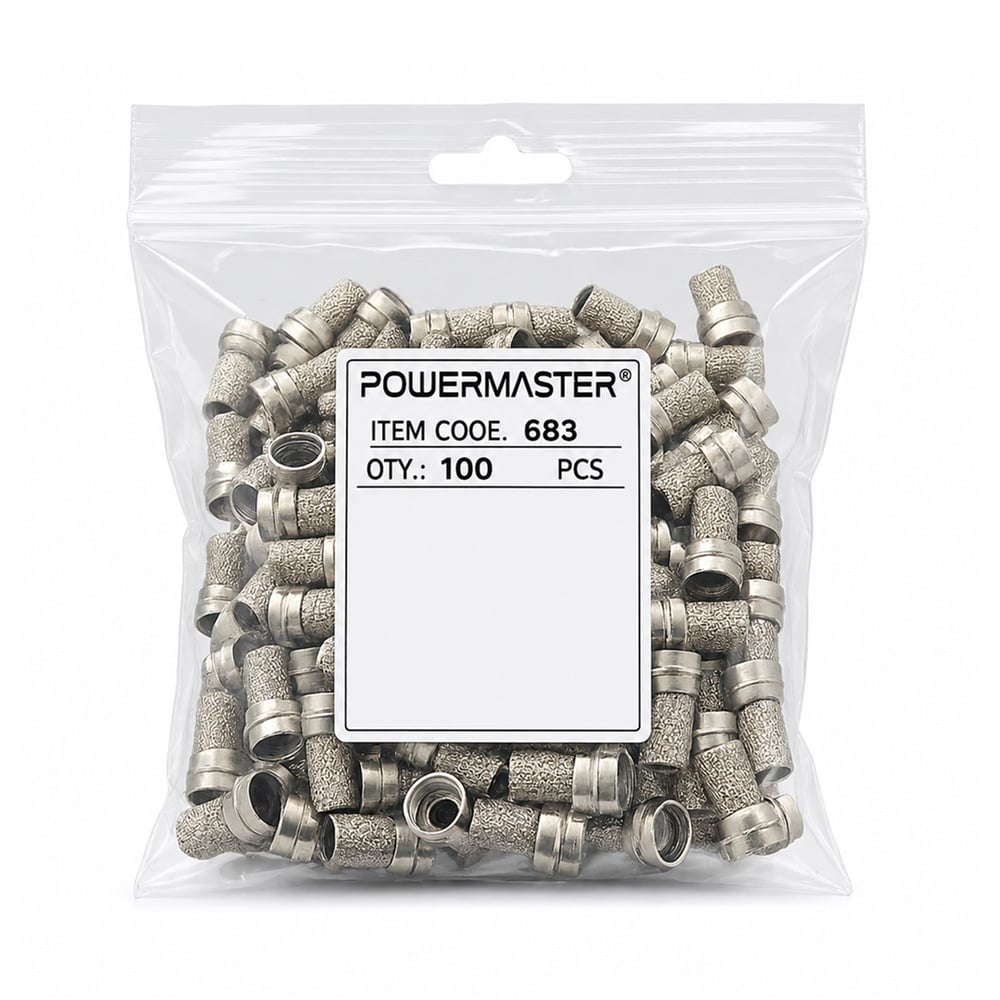 Powermaster Powermaster PM-683 F Konnektör RG6/U4 Uydu Anten Kablo Uyumlu Çevirmeli Vidalı Tip (100'Lü Paket) - F Konnektör