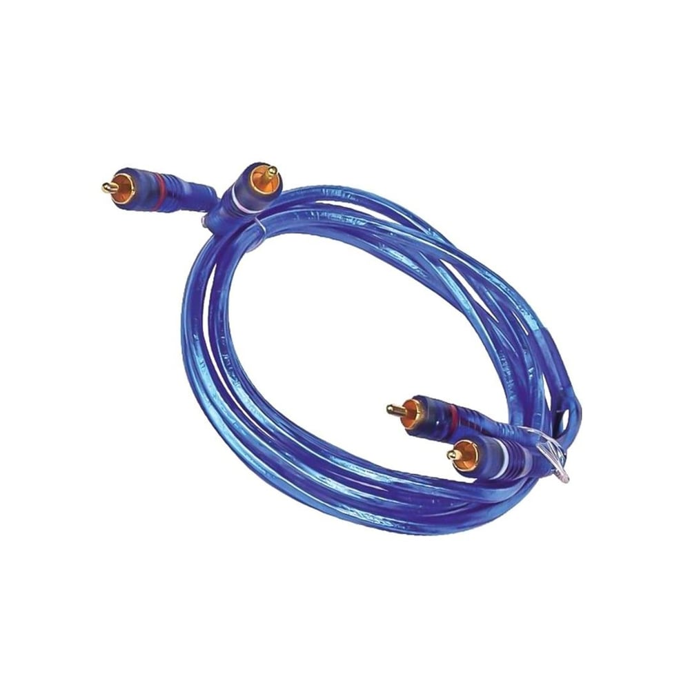 Powermaster PowerMaster PM-936 2 RCA - 2 RCA Erkek 1.7 Metre Mavi Şeffaf Oto Amfi Ses Kablosu - RCA-Ses Kabloları