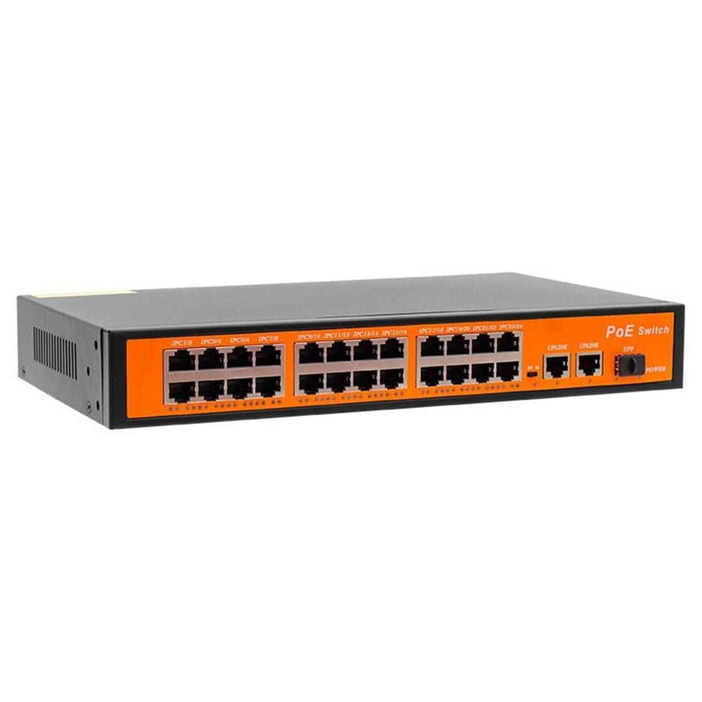 Powermaster Powermaster POE24FE+2GE+1SFP 300W 10/100 MBPS Ethernet Switch - Ethernet Switch
