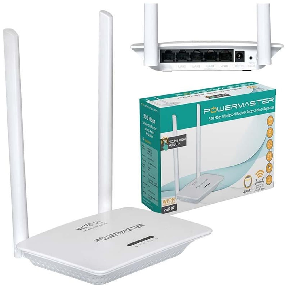 Powermaster Powermaster PWR-07 300 Mbps Access Point Repeater Kablosuz Router - Access Point-Router