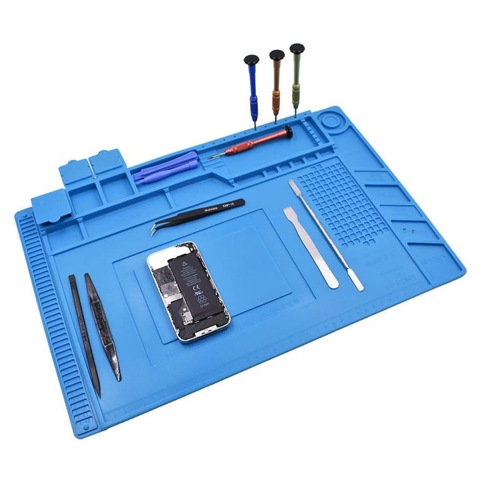 Powermaster Powermaster S-160 Silikon Tamir Onarım Lehim Matı Pedi Isıya Dayanıklı Magnetli Antistatik (45X30 CM) - Tv Tamir Malzemeleri