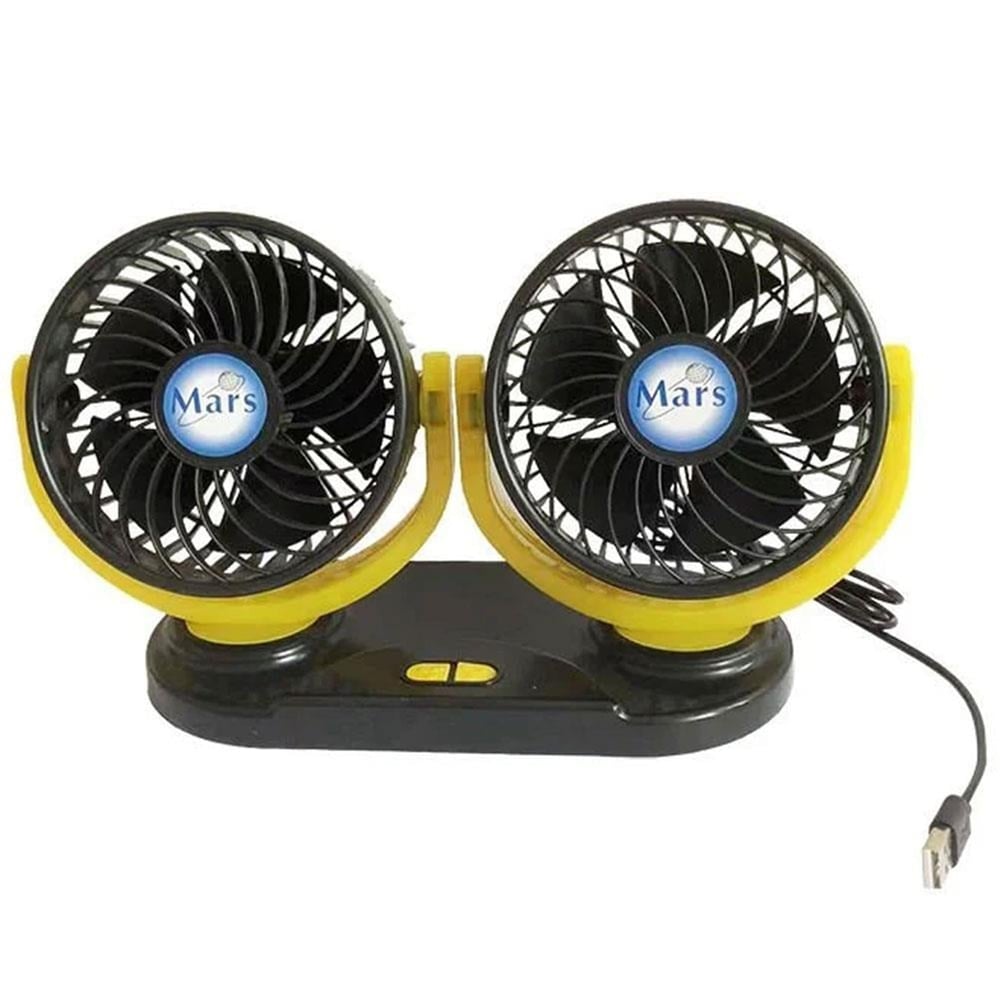 Powermaster Powermaster X916 12 Volt Dc Usb Girişli Masaüstü 2’Li Plastik Ev-Ofis-Araç Fanı - DC-PC Fan-Vantilatör