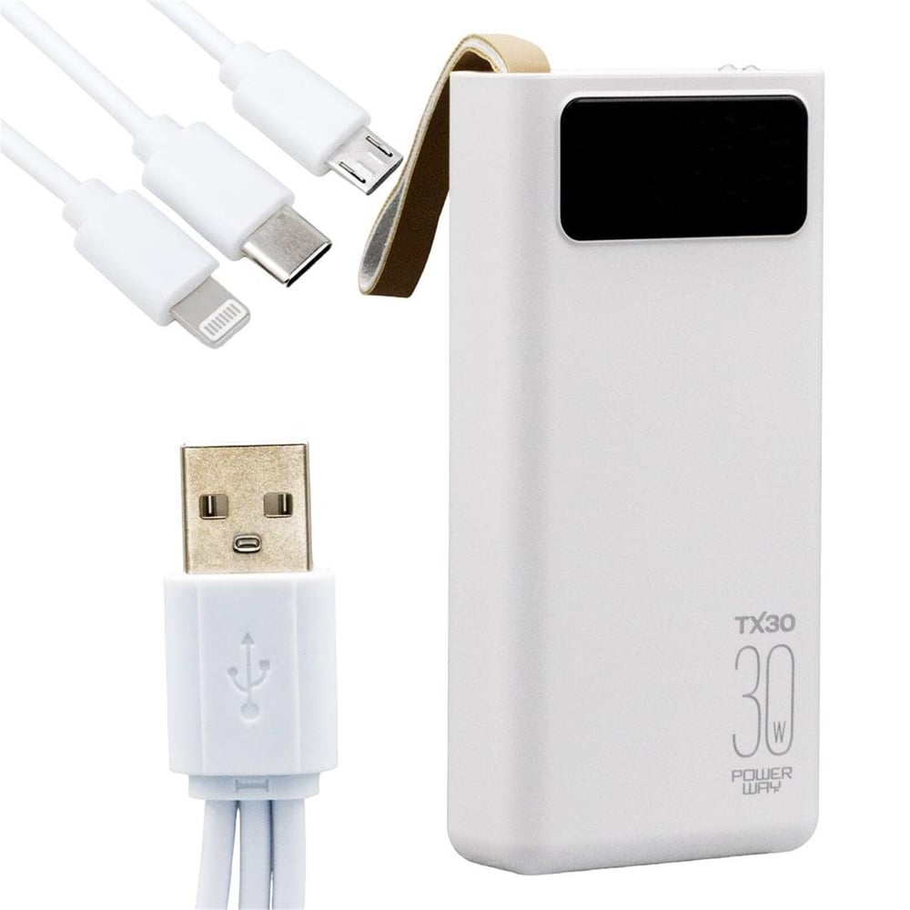 Powerway Powerway 30000 mAh Dijital Göstergeli Powerbank TX30 - Powerbank