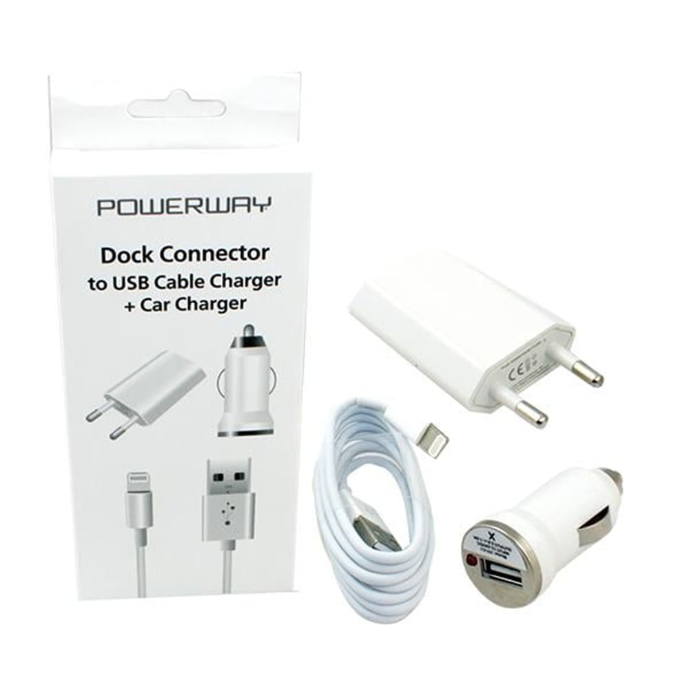 Powerway Powerway iP 5 Başlık-Kablo-Çakmaklık 3'lü Set - Şarj Cihazları