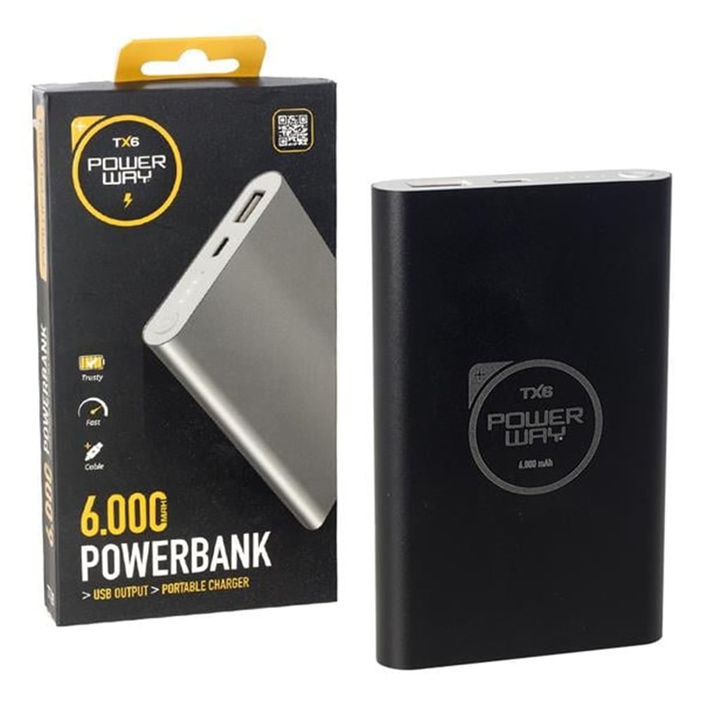 Powerway Powerway TX-6 Slim 6000 mAh Metal Kasa Powerbank - Powerbank