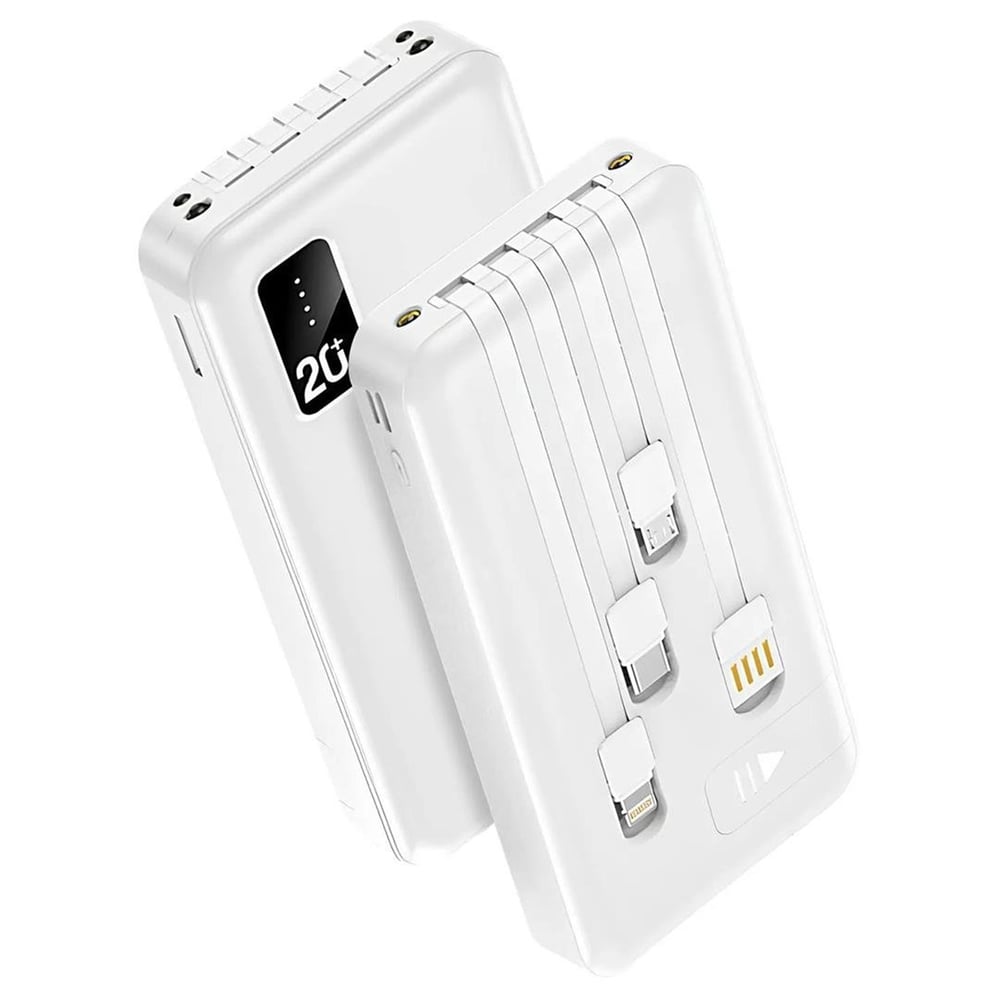 Powerway Powerway TX209 20.000mAh Kablolu Dijital Göstergeli Fenerli Powerbank Dahili Telefon Stand (MİCRO - TYPE C - LİGHTNİNG) - Powerbank