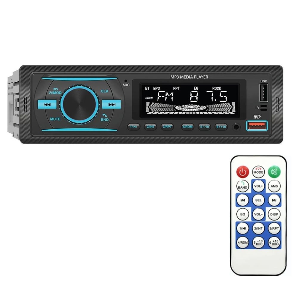 Premio Premio KAC38 RGB 7 Renkli Çift Bluetooth Kumandalı 4x55 Watt Mekaniksiz Oto Teyp - Oto Teyp